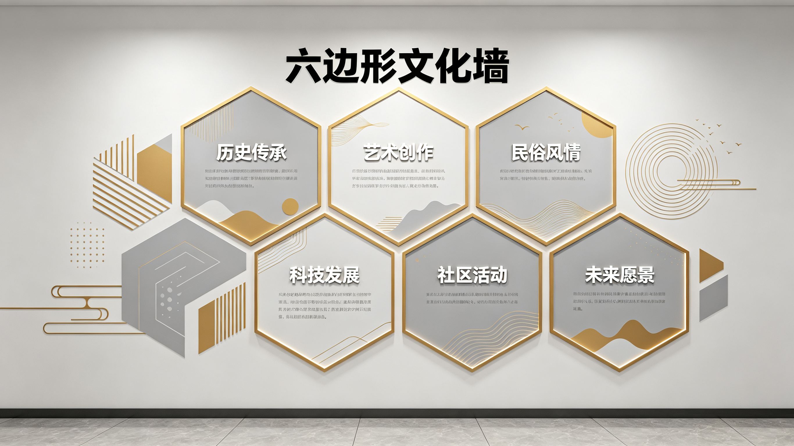 陆川企业文化墙 | 六边形信息美学